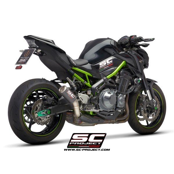 SC Project para KAWASAKI Z900 A2 (2017 - 2020) - Euro 4 - Escape CR-T carbono, con malla antipiedras