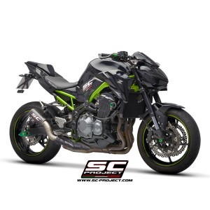 SC Project para KAWASAKI Z900 A2 (2017 - 2020) - Euro 4 - Escape CR-T carbono, con malla antipiedras