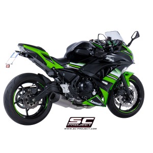SC Project para KAWASAKI NINJA 650 (2017 - 2019) - Línea de escape completa 2-1 acero inoxidable, con escape SC1-R GT titanio