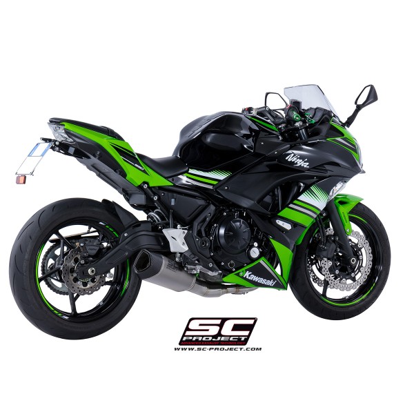 SC Project para KAWASAKI NINJA 650 (2017 - 2019) - Línea de escape completa 2-1 acero inoxidable, con escape SC1-R GT titanio