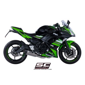 SC Project para KAWASAKI NINJA 650 (2017 - 2019) - Línea de escape completa 2-1 acero inoxidable, con escape SC1-R GT titanio