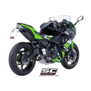 SC Project para KAWASAKI NINJA 650 (2017 - 2019) - Línea de escape completa 2-1 acero inoxidable, con escape SC1-R GT titanio