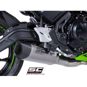 SC Project para KAWASAKI NINJA 650 (2017 - 2019) - Línea de escape completa 2-1 acero inoxidable, con escape SC1-R GT titanio