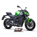 SC Project para KAWASAKI Z650 (2020) - Línea de escape completa 2-1 acero inoxidable, con escape SC1-R GT titanio negro mate