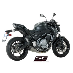 SC Project para KAWASAKI Z650 (2017 - 2019) - Línea de escape completa 2-1 acero inoxidable, con escape SC1-R GT titanio
