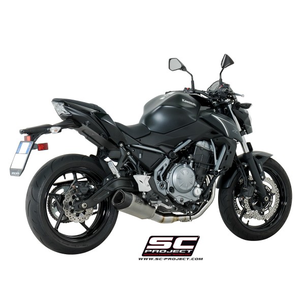 SC Project para KAWASAKI Z650 (2017 - 2019) - Línea de escape completa 2-1 acero inoxidable, con escape SC1-R GT titanio