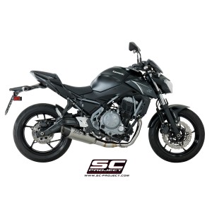 SC Project para KAWASAKI Z650 (2017 - 2019) - Línea de escape completa 2-1 acero inoxidable, con escape SC1-R GT titanio