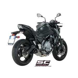 SC Project para KAWASAKI Z650 (2017 - 2019) - Línea de escape completa 2-1 acero inoxidable, con escape SC1-R GT titanio