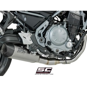 SC Project para KAWASAKI Z650 (2017 - 2019) - Línea de escape completa 2-1 acero inoxidable, con escape SC1-R GT titanio