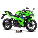SC Project para KAWASAKI Ninja 500 (2024 - 2026) - Escape CR-T carbono, con malla antipiedras