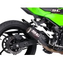 SC Project para KAWASAKI Ninja 500 (2024 - 2026) - Escape CR-T carbono, con malla antipiedras