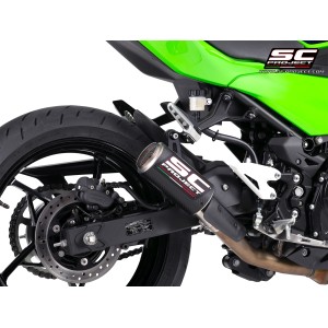 SC Project para KAWASAKI Ninja 500 (2024 - 2026) - Escape CR-T carbono, con malla antipiedras