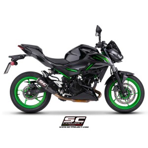 SC Project para KAWASAKI Z500 (2024 - 2026) - Escape CR-T carbono, con malla antipiedras