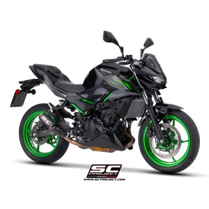 SC Project para KAWASAKI Z500 (2024 - 2026) - Escape CR-T carbono, con malla antipiedras