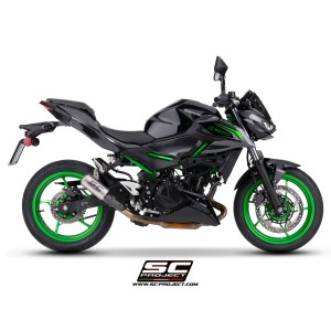 SC Project para KAWASAKI Z500 (2024 - 2026) - Escape CR-T titanio, con malla antipiedras