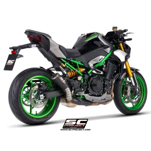 SC Project para KAWASAKI Z900 - Z900 A2 (2025 - 2026) - Escape CR-T M2 Ti-Carbon, fibra de carbono / titanio, con malla antipied