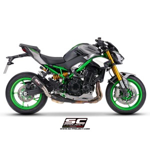 SC Project para KAWASAKI Z900 - Z900 A2 (2025 - 2026) - Escape CR-T M2 Ti-Carbon, fibra de carbono / titanio, con malla antipied