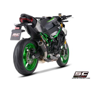 SC Project para KAWASAKI Z900 - Z900 A2 (2025 - 2026) - Escape CR-T M2 Ti-Carbon, fibra de carbono / titanio, con malla antipied