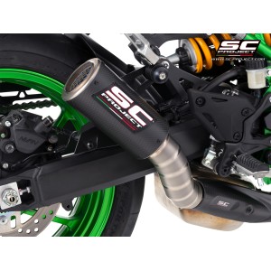 SC Project para KAWASAKI Z900 - Z900 A2 (2025 - 2026) - Escape CR-T M2 Ti-Carbon, fibra de carbono / titanio, con malla antipied