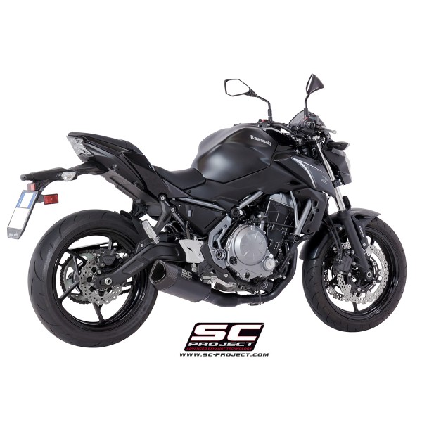 SC Project para KAWASAKI Z650 (2017 - 2019) - Línea de escape completa 2-1 acero inoxidable, con escape SC1-R GT titanio negro m