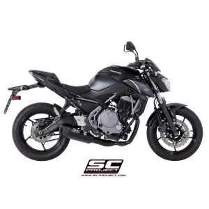 SC Project para KAWASAKI Z650 (2017 - 2019) - Línea de escape completa 2-1 acero inoxidable, con escape SC1-R GT titanio negro m