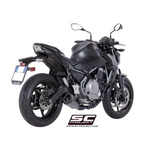 SC Project para KAWASAKI Z650 (2017 - 2019) - Línea de escape completa 2-1 acero inoxidable, con escape SC1-R GT titanio negro m