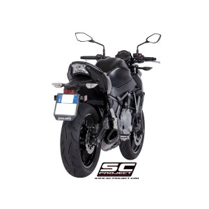 SC Project para KAWASAKI Z650 (2017 - 2019) - Línea de escape completa 2-1 acero inoxidable, con escape SC1-R GT titanio negro m