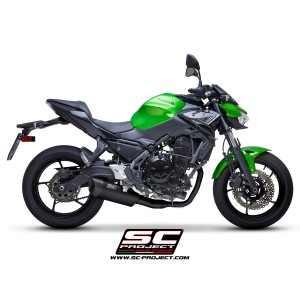 SC Project para KAWASAKI Z650 (2021 - 2022) - Línea de escape completa 2-1 acero inoxidable, con escape SC1-R GT titanio negro m
