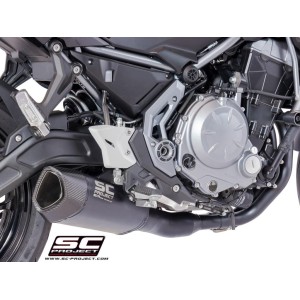 SC Project para KAWASAKI NINJA 650 (2017 - 2019) - Línea de escape completa 2-1 acero inoxidable, con escape SC1-R GT titanio ne