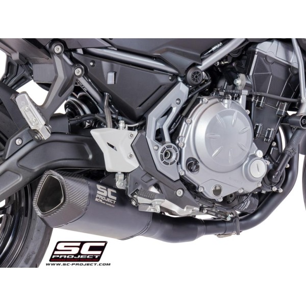 SC Project para KAWASAKI NINJA 650 (2017 - 2019) - Línea de escape completa 2-1 acero inoxidable, con escape SC1-R GT titanio ne