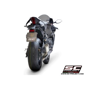 SC Project para YAMAHA YZF R1 (2020 - 2025) - R1M - Escape CR-T titanio, con malla antipiedras