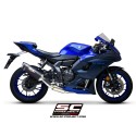 SC Project para YAMAHA YZF R7 (2021 - 2025) - Línea de escape completa 2-1 acero inoxidable, con escape SC1-S carbono