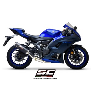 SC Project para YAMAHA YZF R7 (2021 - 2025) - Línea de escape completa 2-1 acero inoxidable, con escape SC1-S carbono