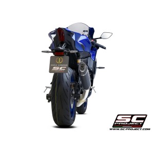 SC Project para YAMAHA YZF R7 (2021 - 2025) - Línea de escape completa 2-1 acero inoxidable, con escape SC1-S carbono