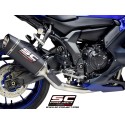 SC Project para YAMAHA YZF R7 (2021 - 2025) - Línea de escape completa 2-1 acero inoxidable, con escape SC1-S carbono