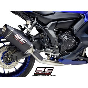 SC Project para YAMAHA YZF R7 (2021 - 2025) - Línea de escape completa 2-1 acero inoxidable, con escape SC1-S carbono