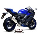 SC Project para YAMAHA YZF R7 (2021 - 2025) - Línea de escape completa 2-1 acero inoxidable, con escape SC1-S titanio