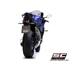 SC Project para YAMAHA YZF R7 (2021 - 2025) - Línea de escape completa 2-1 acero inoxidable, con escape SC1-S carbono