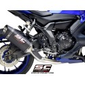 SC Project para YAMAHA YZF R7 (2021 - 2025) - Línea de escape completa 2-1 acero inoxidable, con escape SC1-S carbono
