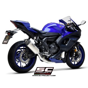 SC Project para YAMAHA YZF R7 (2021 - 2025) - Línea de escape completa 2-1 acero inoxidable, con escape SC1-S titanio