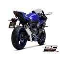 SC Project para YAMAHA YZF R7 (2021 - 2025) - Línea de escape completa 2-1 acero inoxidable, con escape SC1-S titanio
