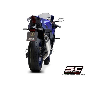 SC Project para YAMAHA YZF R7 (2021 - 2025) - Línea de escape completa 2-1 acero inoxidable, con escape SC1-S titanio