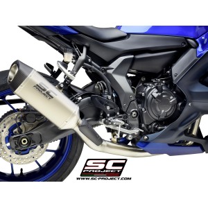 SC Project para YAMAHA YZF R7 (2021 - 2025) - Línea de escape completa 2-1 acero inoxidable, con escape SC1-S titanio