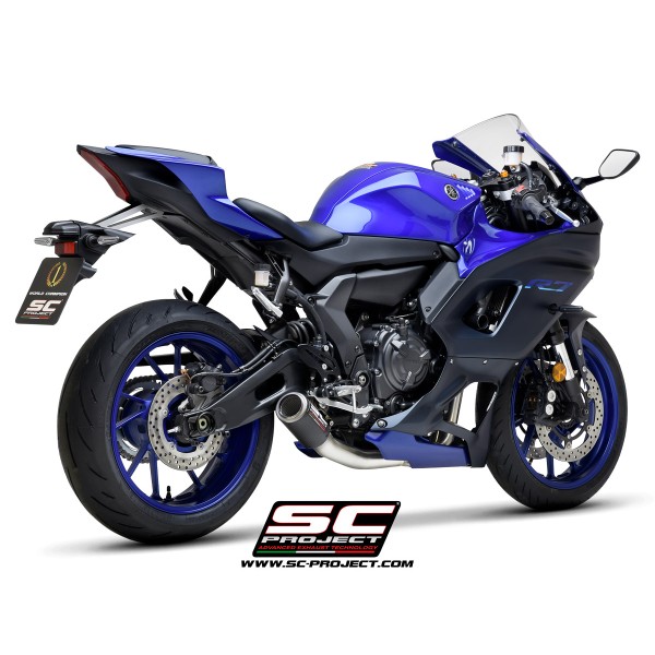 SC Project para YAMAHA YZF R7 (2021 - 2025) - Línea de escape completa 2-1 acero inoxidable, con escape CR-T carbono