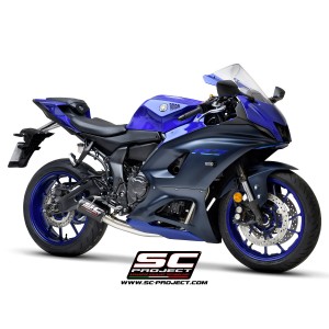 SC Project para YAMAHA YZF R7 (2021 - 2025) - Línea de escape completa 2-1 acero inoxidable, con escape CR-T carbono