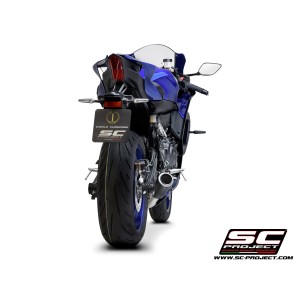 SC Project para YAMAHA YZF R7 (2021 - 2025) - Línea de escape completa 2-1 acero inoxidable, con escape CR-T carbono