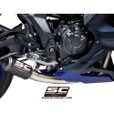 SC Project para YAMAHA YZF R7 (2021 - 2025) - Línea de escape completa 2-1 acero inoxidable, con escape CR-T carbono