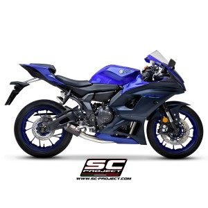 SC Project para YAMAHA YZF R7 (2021 - 2025) - Línea de escape completa 2-1 acero inoxidable, con escape CR-T titanio
