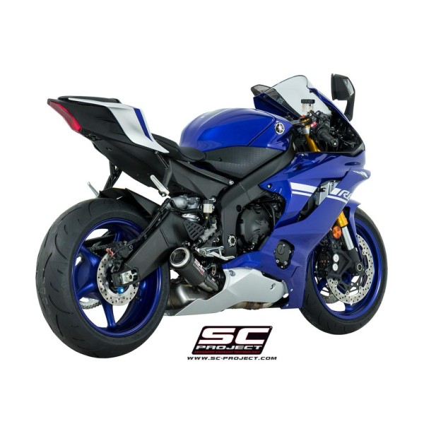 SC Project para YAMAHA YZF R6 Race (2021 - 2026) - Escape CR-T carbono, posición baja