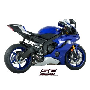 SC Project para YAMAHA YZF R6 Race (2021 - 2026) - Escape CR-T carbono, posición baja